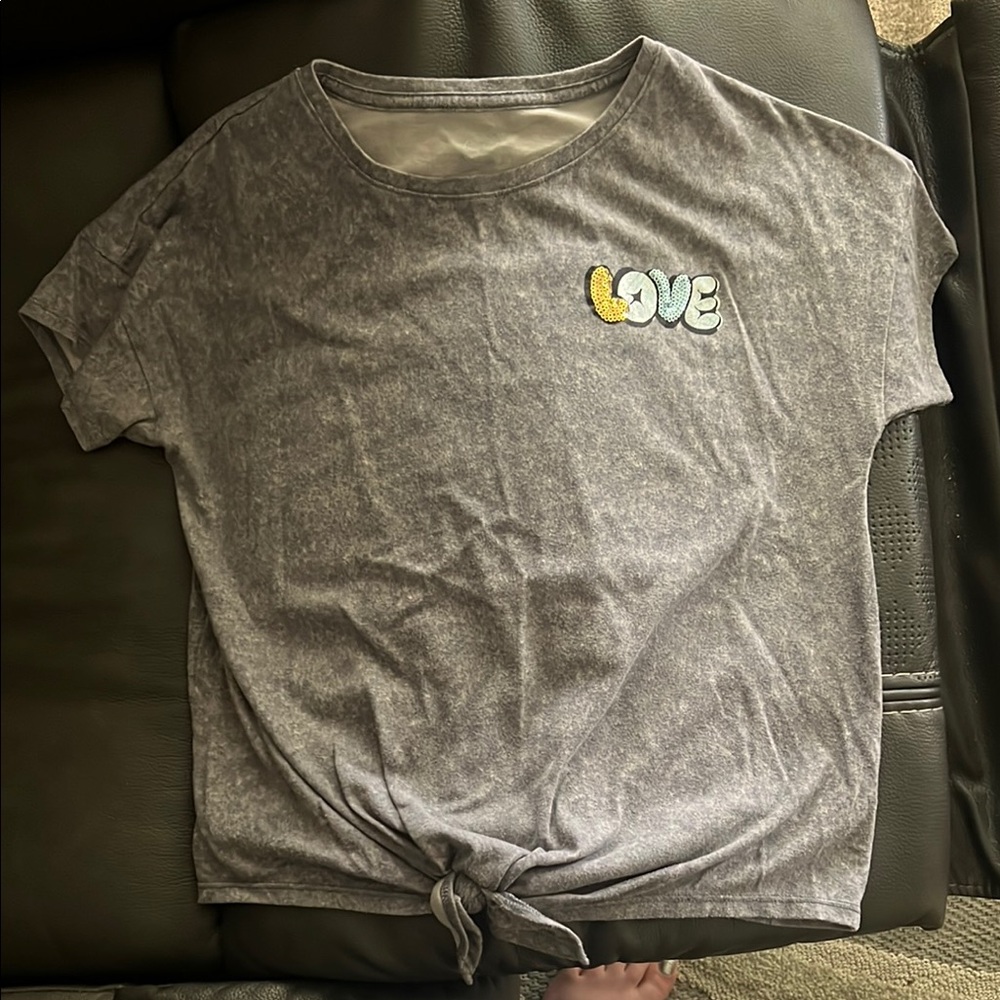 Gray Love Knot Tee